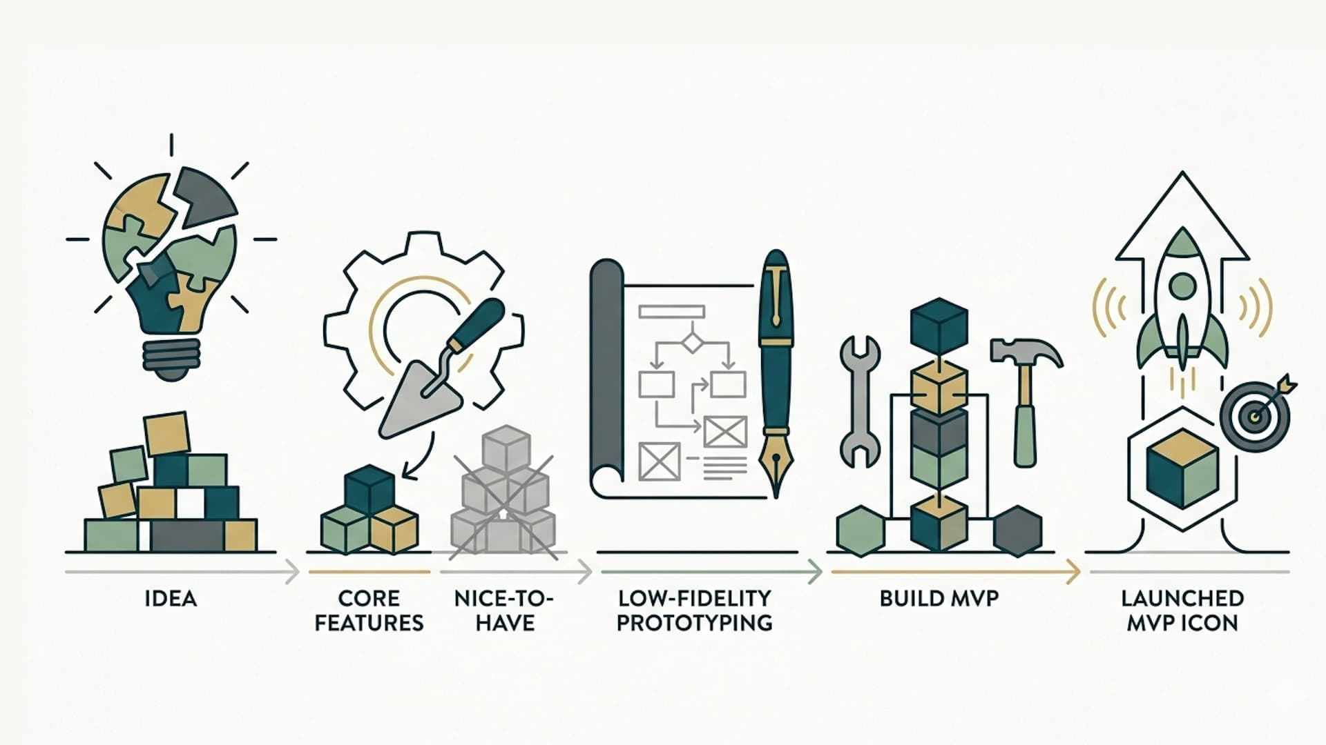 Cartoon non-technical founder planning their MVP