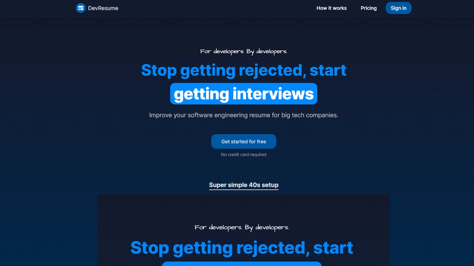 DevResume website