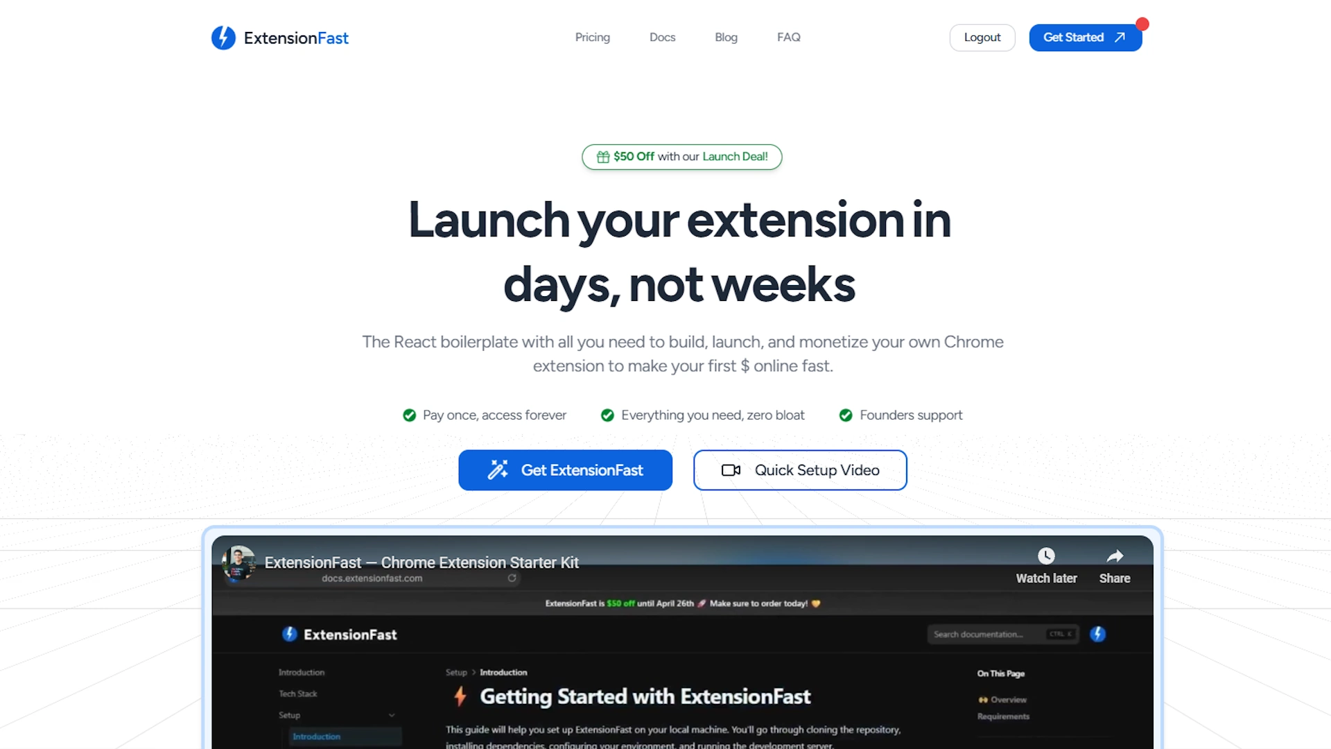 ExtensionFast website
