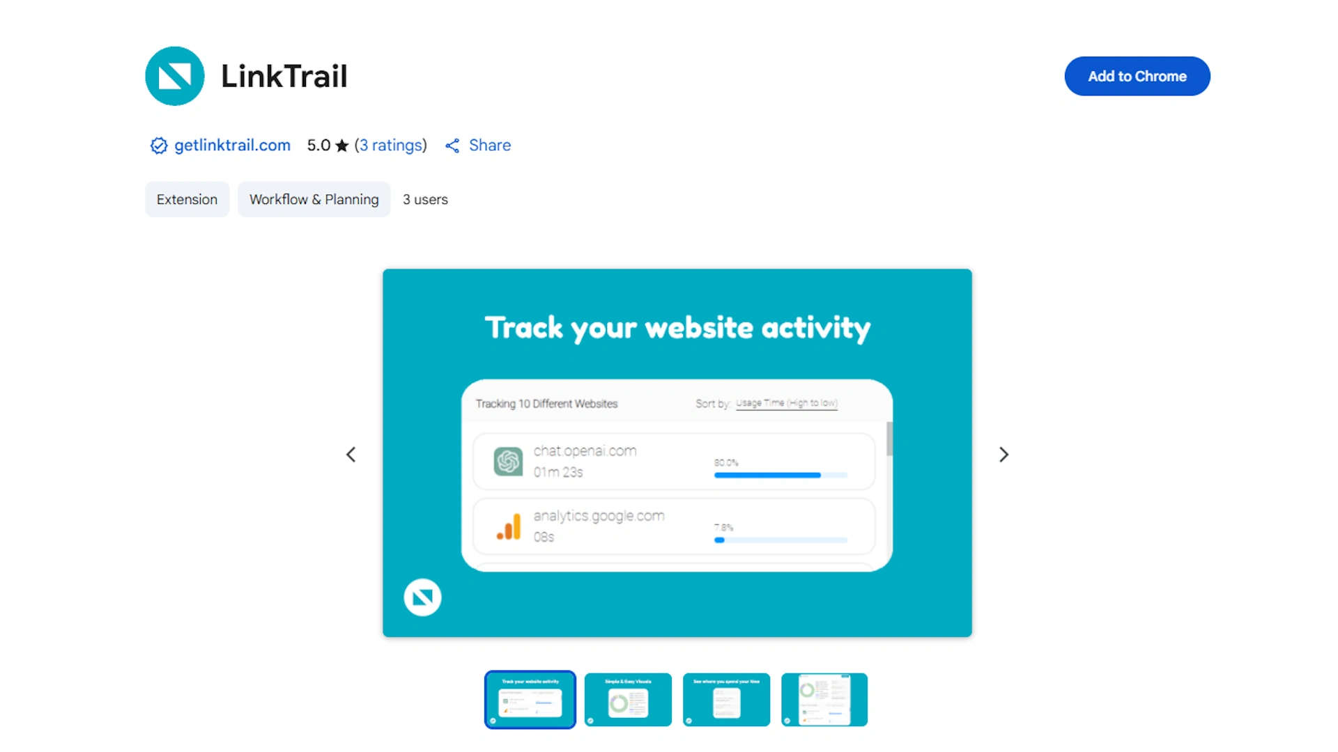 LinkTrail Chrome extension