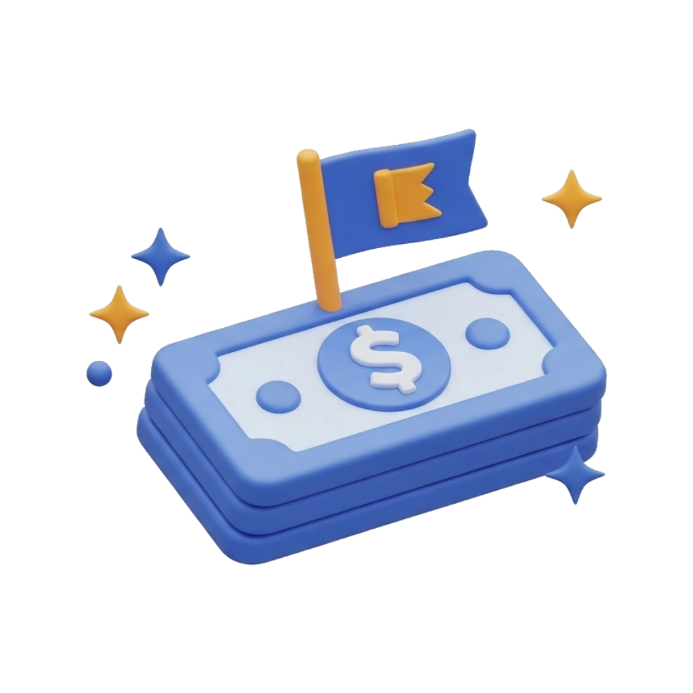 Money with surrounding sparkles