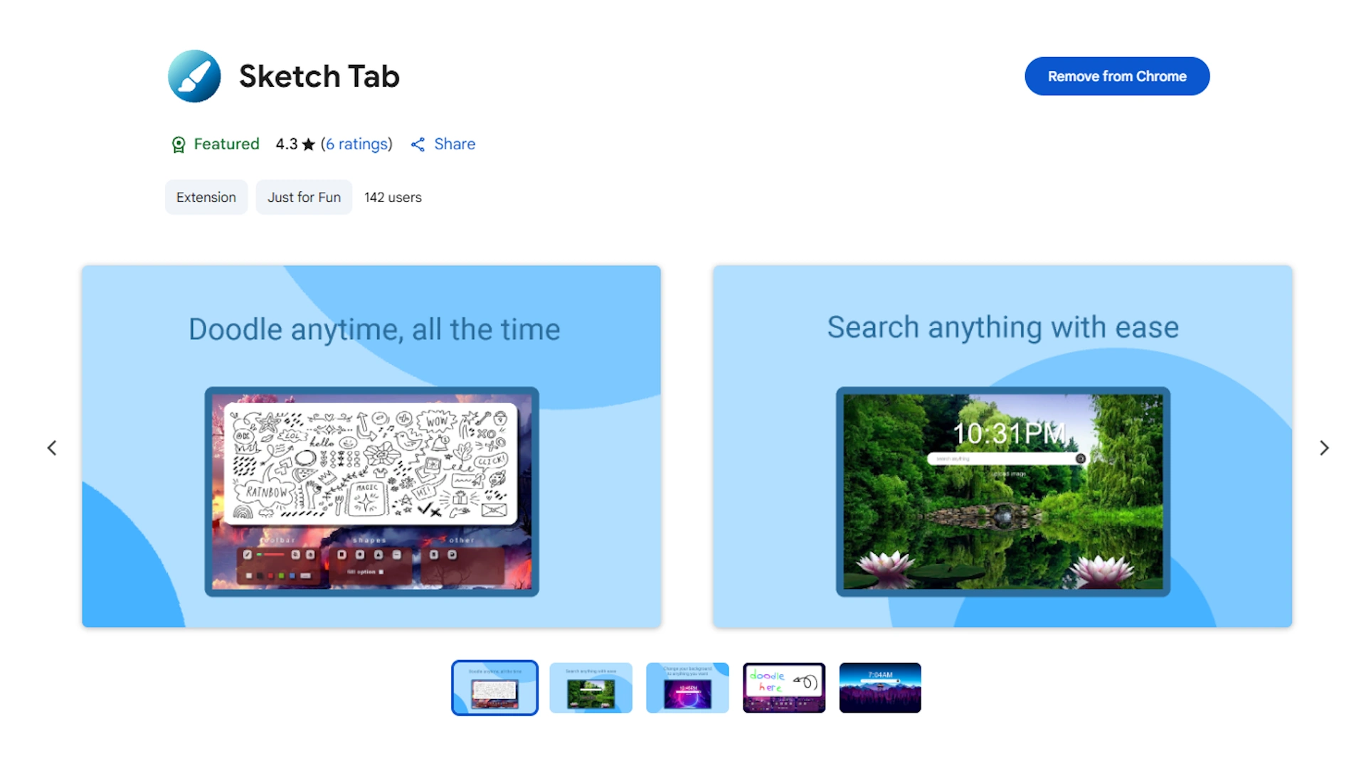 Sketch Tab Chrome extension